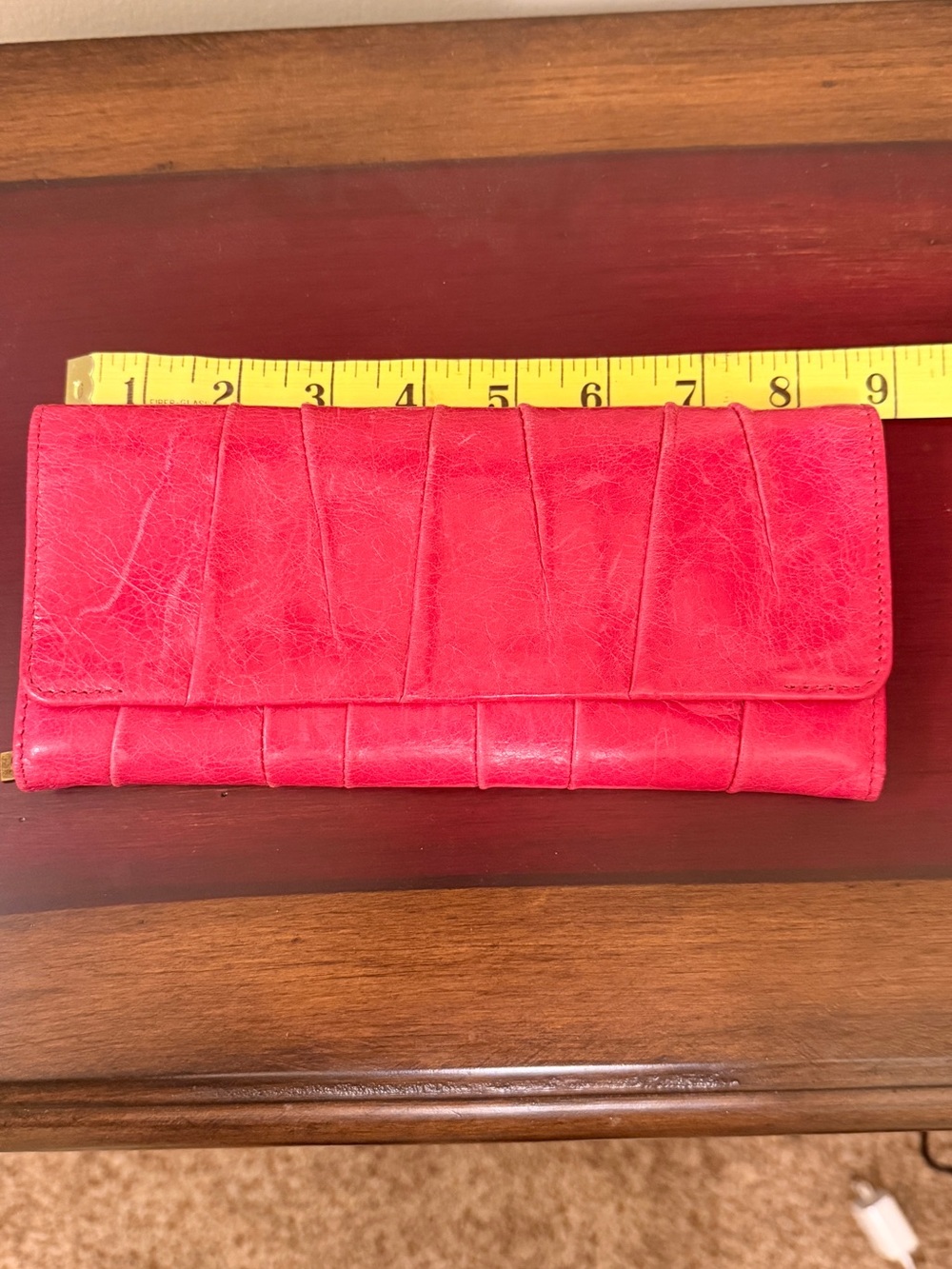 HOBO Hot Pink Foldover Clutch Wallet - Picture 3 of 4